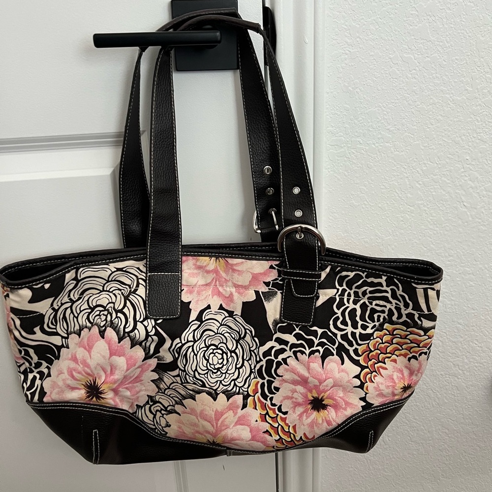 Vintage Spiegel Multicolor Floral Canvas Tote Bag